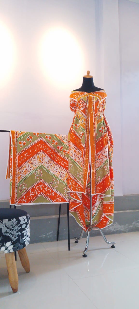 Batik Bacan Orange Hijau